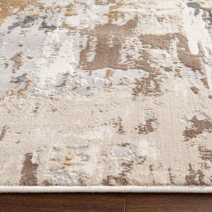 Veleka Gray Gold Painterly - U6018 - 3' x 8' Runner