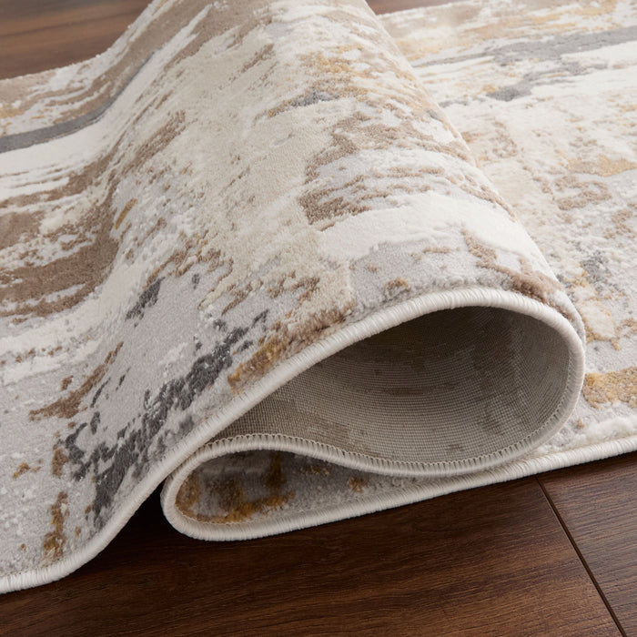 Veleka Gray Gold Painterly - U6018 - 3' x 8' Runner
