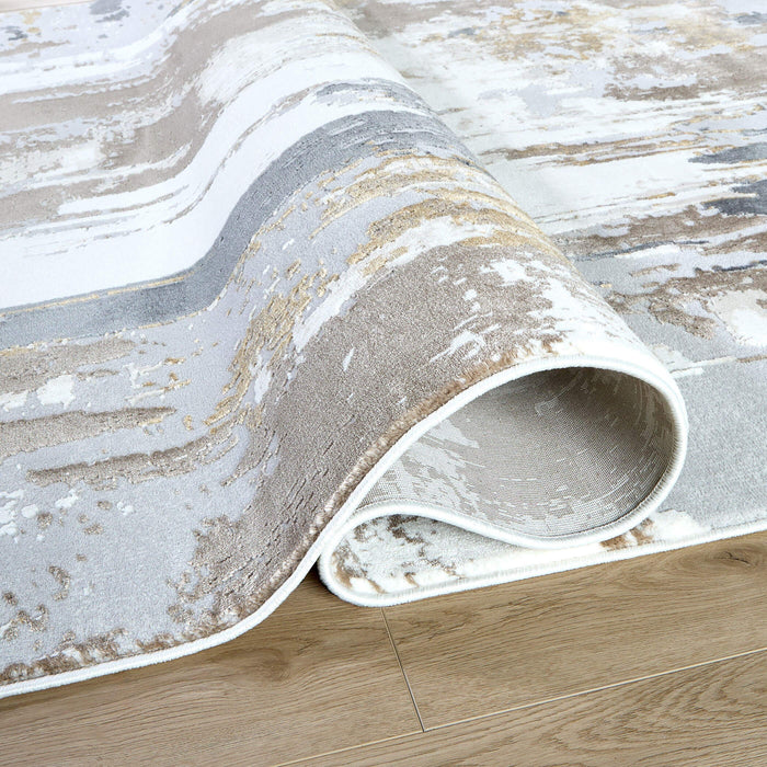 Veleka Gray Gold Painterly - U6018 - 7' x 9'