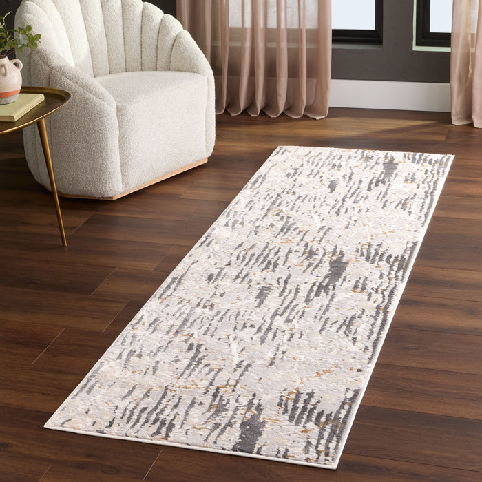 Veleka Gray Gold Stripe - U6019 - 3' x 8' Runner