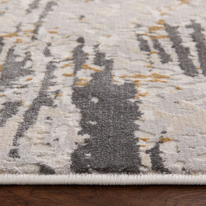 Veleka Gray Gold Stripe - U6019 - 3' x 8' Runner