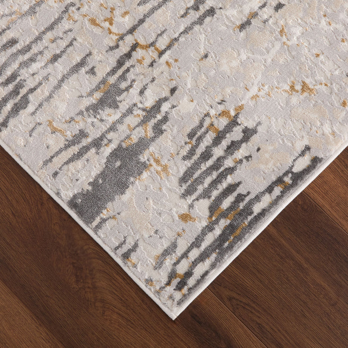 Veleka Gray Gold Stripe - U6019 - 3' x 8' Runner