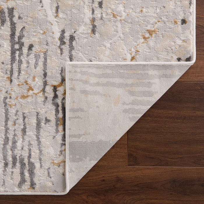 Veleka Gray Gold Stripe - U6019 - 3' x 8' Runner