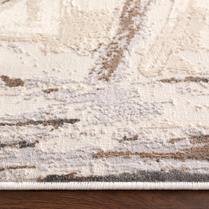 Veleka Gray Gold Brush Stroke - U6020 - 3' x 8' Runner