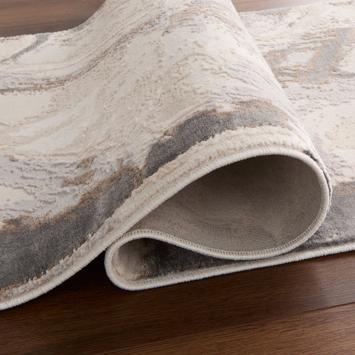 Veleka Gray Gold Brush Stroke - U6020 - 3' x 8' Runner
