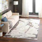 Veleka Gray Gold Brush Stroke - U6020 - 5' x 8'
