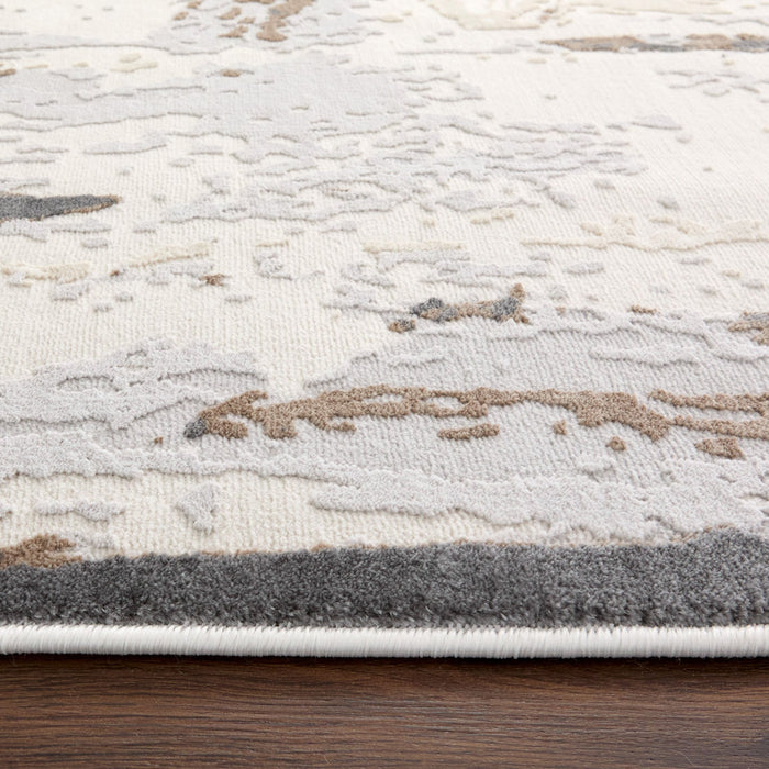 Veleka Gray Gold Brush Stroke - U6020 - 2' x 3'