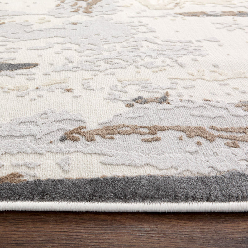 Veleka Gray Gold Brush Stroke - U6020 - 5' x 8'