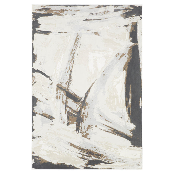 Veleka Gray Gold Brush Stroke - U6020 - 2' x 3'