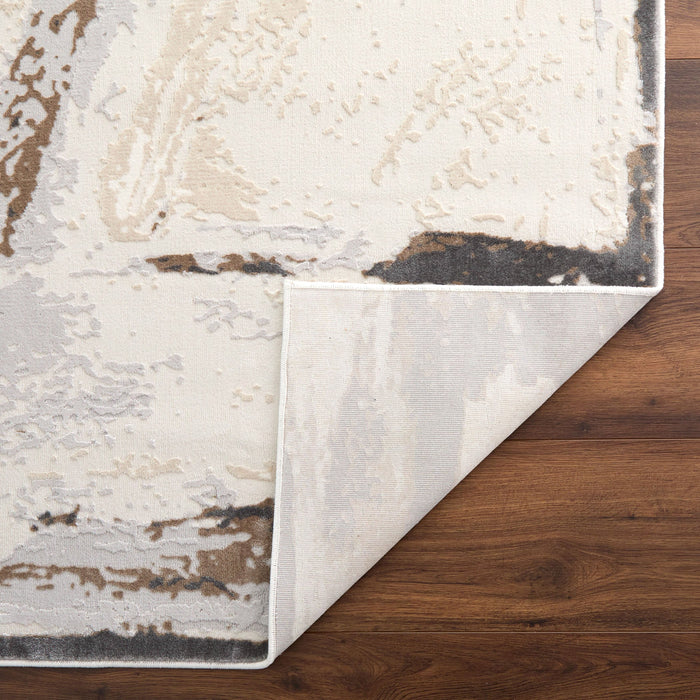 Veleka Gray Gold Brush Stroke - U6020 - 8' x 11'