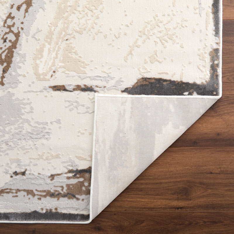 Veleka Gray Gold Brush Stroke - U6020 - 5' x 8'