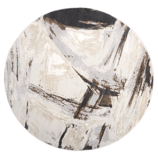 Veleka Gray Gold Brush Stroke - U6020 - 8' Round