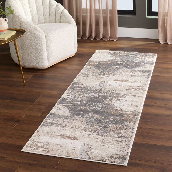 Veleka Gray Gold Painterly - U6021 - 3' x 8' Runner