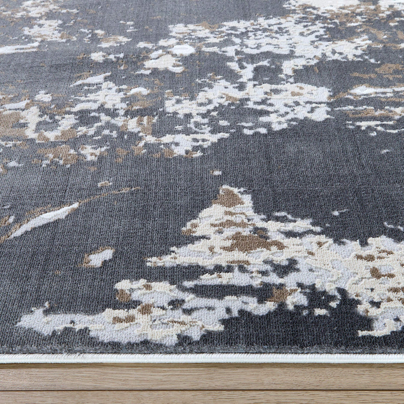 Veleka Gray Gold Painterly - U6021 - 5' x 8'