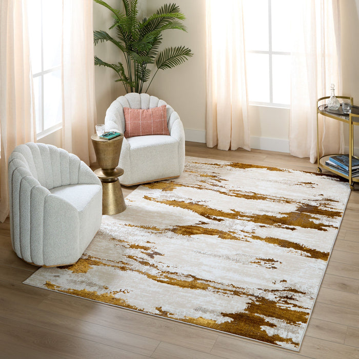 Sibel Gold Painterly - U7001 - 7' x 9'