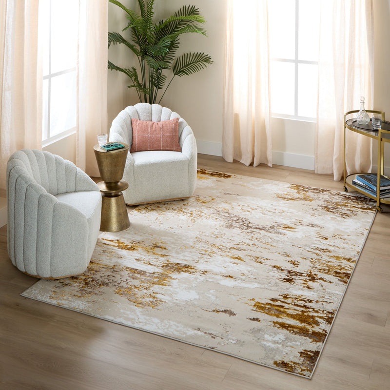 Sibel Gold Painterly - U7003 - 5' x 8'