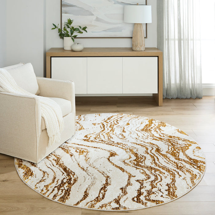 Sibel Gold Marbled - U7005 - 7' Round
