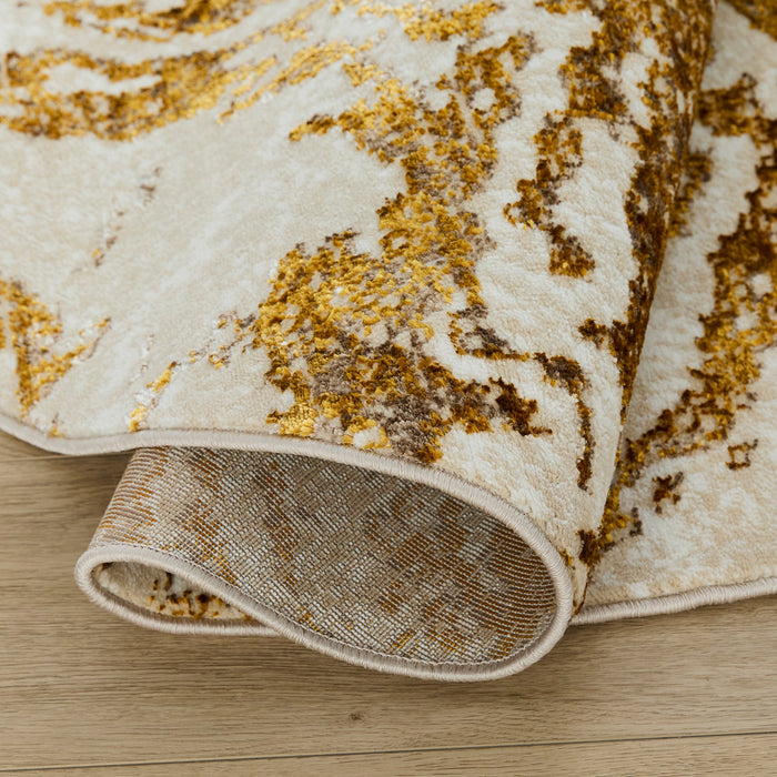 Sibel Gold Marbled - U7005 - 5' Round