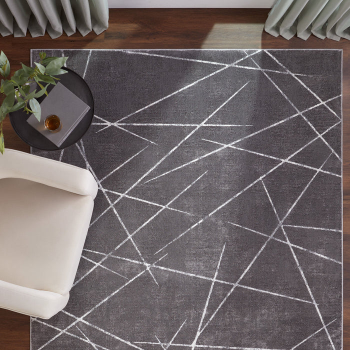 Livenza Black Linear Geometric - U7006 - 7' x 9'