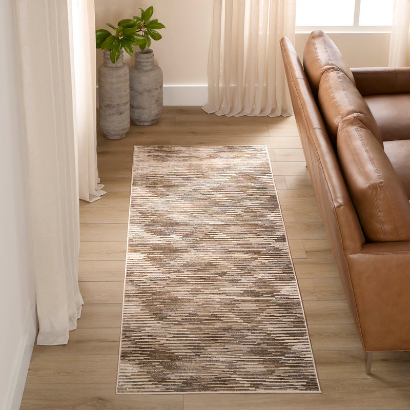 Rienz Brown Linear Geometric - U7014 - 3' x 8' Runner