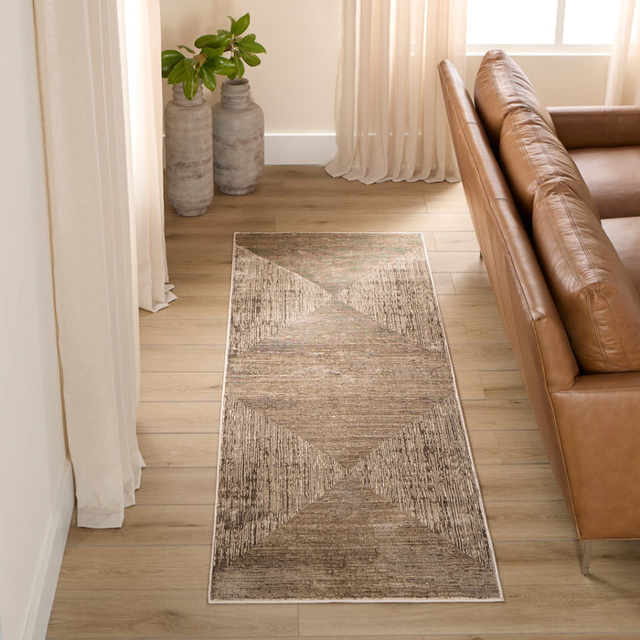 Rienz Brown Linear Geometric - U7016 - 3' x 8' Runner