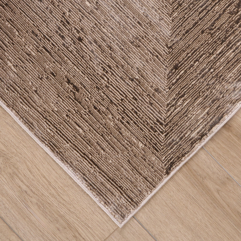 Rienz Brown Linear Geometric - U7016 - 3' x 8' Runner