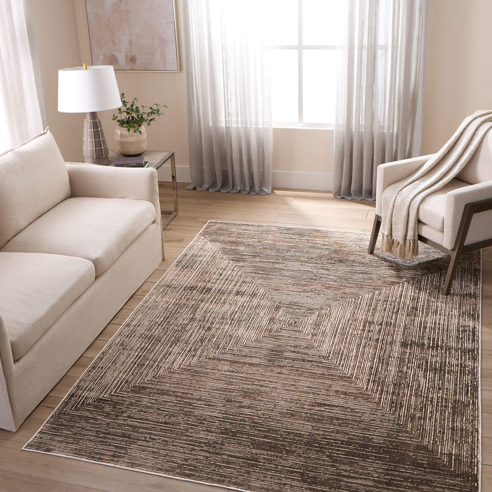 Rienz Brown Linear Geometric - U7016 - 5' x 8'