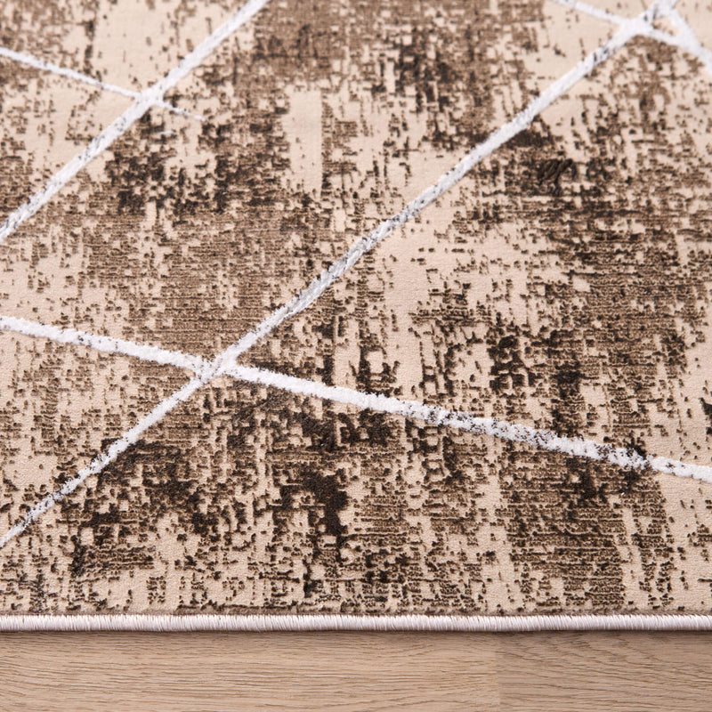 Rienz Brown Linear Geometric - U7017 - 5' x 8'