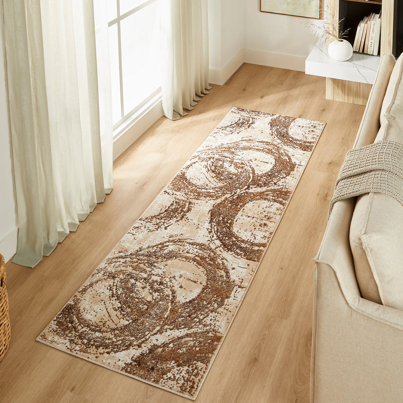Piave Brown Geometric - U8001 - 3' x 8' Runner