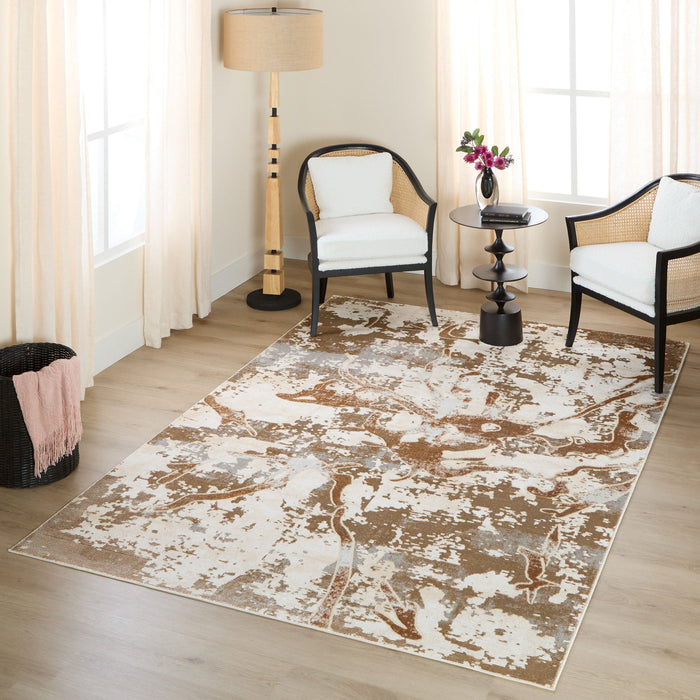 Piave Brown Painterly - U8003 - 5' x 8'