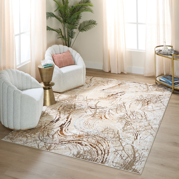 Piave Brown Linear Swirl - U8008 - 7' x 9'