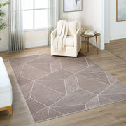 Eclectic Luxe Brown Geometric - U9002 - 5' x 8'